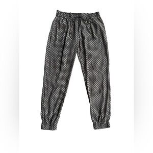 MICHAEL KORS Black and Gold Joggers Elastic Cuff Gold Hardware Womens 4